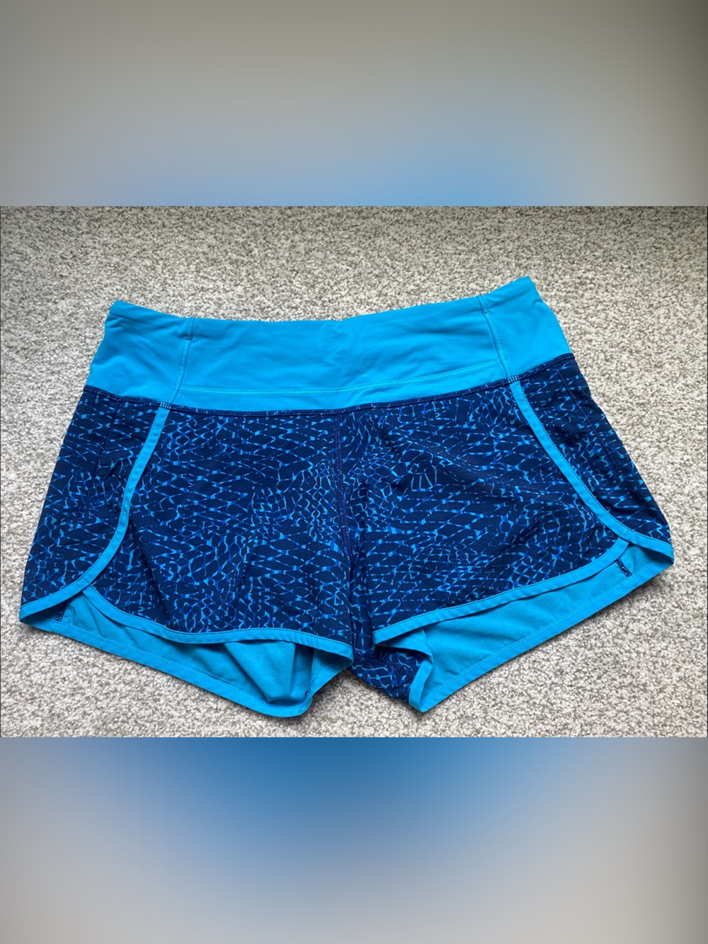 lululemon athletica Blue Patterned Athletic Shorts